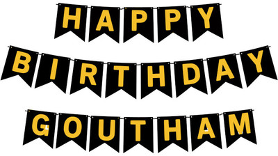 Midas Craft Happy Birthday Goutham M Banner 02. Banner(10 ft, Pack of 1)