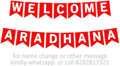 Midas Craft Welcome Aradhana M Banner 10. Banner(10 ft, Pack of 1)