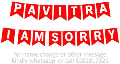 Midas Craft I am Sorry Pavitra M Banner 03. Banner(10 ft, Pack of 1)