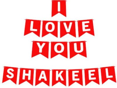 Midas Craft I Love You Shakeel Name Banner 03 Banner(10 ft, Pack of 1)