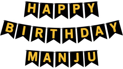 Midas Craft Happy Birthday Manju M Banner 02. Banner(10 ft, Pack of 1)