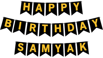 Midas Craft Happy Birthday Samyak M Banner 02. Banner(10 ft, Pack of 1)