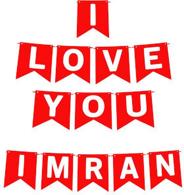 Midas Craft I Love You Imran Name Banner 03 Banner(10 ft, Pack of 1)