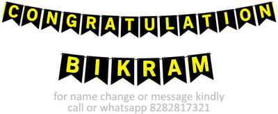 Midas Craft Congratulations Bikram M Banner 07. Banner(10 ft, Pack of 1)