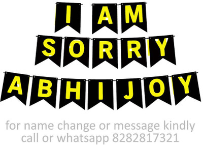 Midas Craft I am Sorry Abhijoy M Banner 03. Banner(10 ft, Pack of 1)