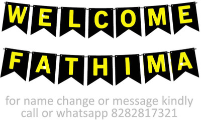Midas Craft Welcome Fathima M Banner 10. Banner(10 ft, Pack of 1)