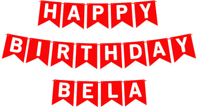 Midas Craft Happy Birthday Bela_01. Pennant Banner(10 ft, Pack of 1)