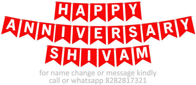 Midas Craft Happy Anniversary Shivam M Banner 08. Banner(10 ft, Pack of 1)