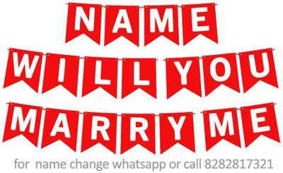 Midas Craft Will You Marry Me Name Proposal M Banner 0F. Banner(10 ft, Pack of 1)