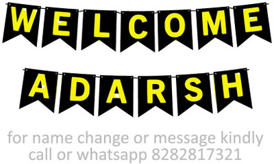 Midas Craft Welcome Adarsh M Banner 10. Banner(10 ft, Pack of 1)