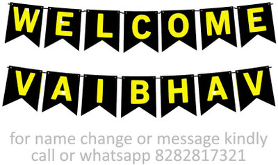 Midas Craft Welcome Vaibhav M Banner 10. Banner(10 ft, Pack of 1)