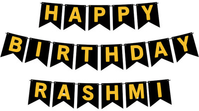 Midas Craft Happy Birthday Rashmi M Banner 02. Banner(10 ft, Pack of 1)