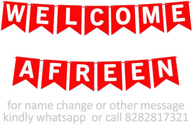 Midas Craft Welcome Afreen M Banner 10. Banner(10 ft, Pack of 1)