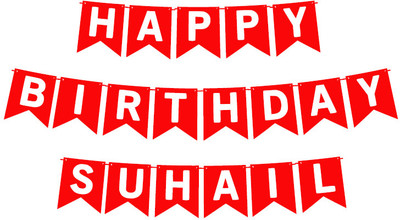 Midas Craft Happy Birthday Suhail_01. Pennant Banner(10 ft, Pack of 1)