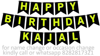 Midas Kraft Happy Birthday Kajal M Banner 02. Banner(10 ft, Pack of 1)