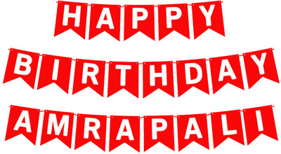 Midas Craft Happy Birthday Amrapali_01. Pennant Banner(10 ft, Pack of 1)