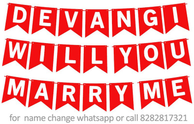 Midas Craft Will You Marry Me Devangi Proposal M Banner 0F. Banner(10 ft, Pack of 1)