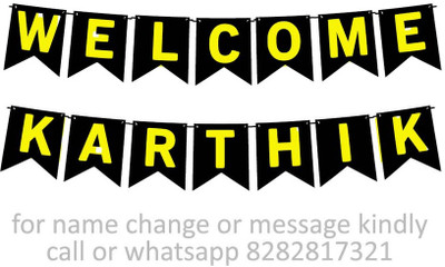 Midas Craft Welcome Karthik M Banner 10. Banner(10 ft, Pack of 1)