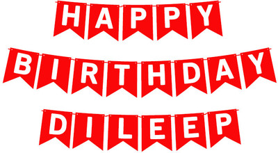 Midas Craft Happy Birthday Dileep_01. Pennant Banner(10 ft, Pack of 1)