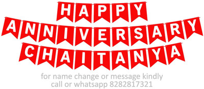 Midas Craft Happy Anniversary Chaitanya M Banner 08. Banner(10 ft, Pack of 1)