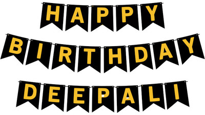 Midas Craft Happy Birthday Deepali M Banner 02. Banner(10 ft, Pack of 1)