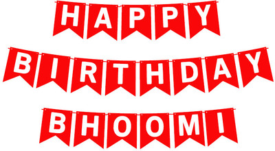 Midas Craft Happy Birthday Bhoomi_01. Pennant Banner(10 ft, Pack of 1)