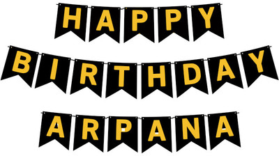 Midas Craft Happy Birthday Arpana M Banner 02. Banner(10 ft, Pack of 1)
