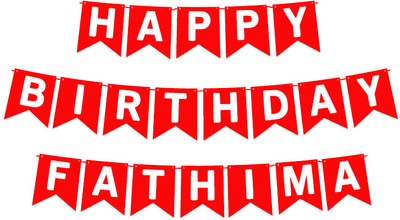 Midas Craft Happy Birthday Fathima_01. Pennant Banner(10 ft, Pack of 1)