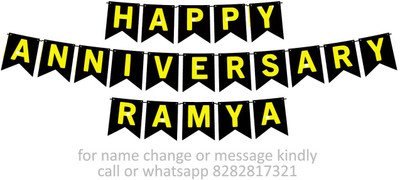 Midas Craft Happy Anniversary Ramya M Banner 08. Banner(10 ft, Pack of 1)