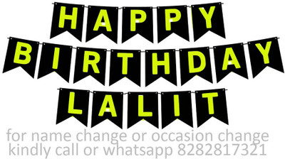 Midas Kraft Happy Birthday Lalit M Banner 02. Banner(10 ft, Pack of 1)