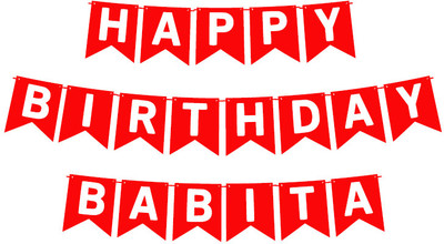 Midas Craft Happy Birthday Babita_01. Pennant Banner(10 ft, Pack of 1)
