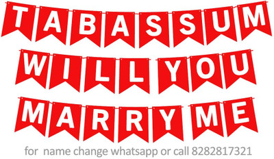 Midas Craft Will You Marry Me Tabassum Proposal M Banner 0F. Banner(10 ft, Pack of 1)
