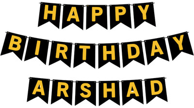 Midas Craft Happy Birthday Arshad M Banner 02. Banner(10 ft, Pack of 1)