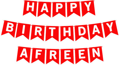 Midas Craft Happy Birthday Afreen_01. Pennant Banner(10 ft, Pack of 1)