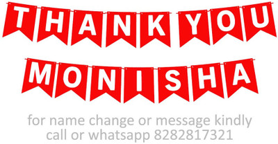 Midas Craft Thank You monisha M Banner 0d. Banner(10 ft, Pack of 1)