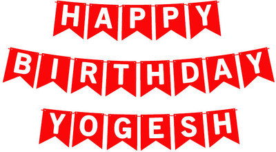 Midas Craft Happy Birthday Yogesh_01. Pennant Banner(10 ft, Pack of 1)
