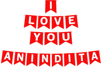 Midas Craft I Love You Anindita Name Banner 03 Banner(10 ft, Pack of 1)
