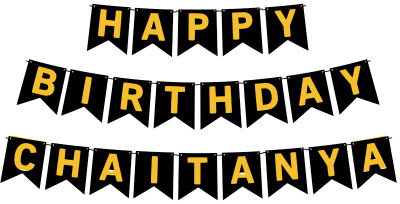 Midas Craft Happy Birthday Chaitanya M Banner 02. Banner(10 ft, Pack of 1)