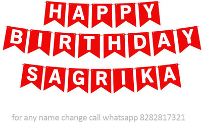 Midas Kraft Happy Birthday Sagrika M Banner 01. Banner(10 ft, Pack of 1)
