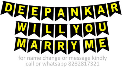 Midas Kraft Will You Marry Me Deepankar Proposal M Banner 0F. Banner(10 ft, Pack of 1)