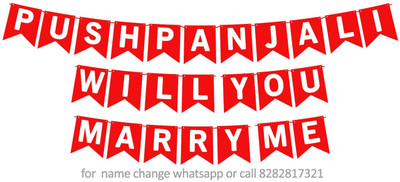 Midas Craft Will You Marry Me Pushpanjali Proposal M Banner 0F. Banner(10 ft, Pack of 1)