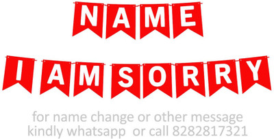 Midas Craft I am Sorry Name M Banner 03. Banner(10 ft, Pack of 1)