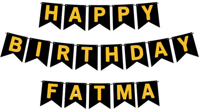 Midas Craft Happy Birthday Fatma M Banner 02. Banner(10 ft, Pack of 1)