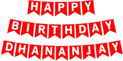 Midas Craft Happy Birthday Dhananjay_01. Pennant Banner(10 ft, Pack of 1)