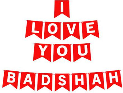 Midas Craft I Love You Badshah Name Banner 03 Banner(10 ft, Pack of 1)