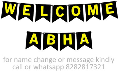 Midas Craft Welcome Abha M Banner 10. Banner(10 ft, Pack of 1)