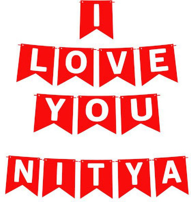 Midas Craft I Love You Nitya Name Banner 03 Banner(10 ft, Pack of 1)