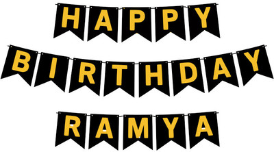 Midas Craft Happy Birthday Ramya M Banner 02. Banner(10 ft, Pack of 1)