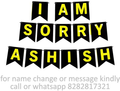 Midas Kraft Ashish I am Sorry M Banner 0C. Banner(10 ft, Pack of 1)