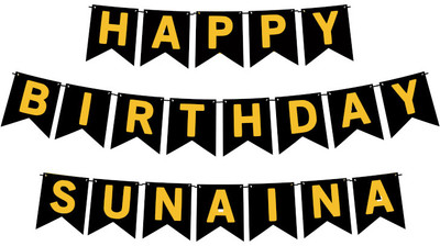 Midas Craft Happy Birthday Sunaina M Banner 02. Banner(10 ft, Pack of 1)